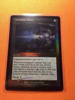 MTG Magic The Gathering Heirloom Blade Foil Promo Rare Retro Frame Artifact - Image 1