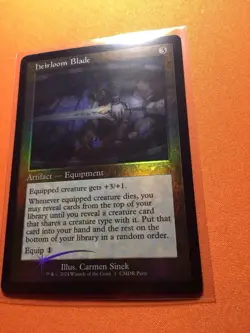 MTG Magic The Gathering Heirloom Blade Foil Promo Rare Retro Frame Artifact - Image 2