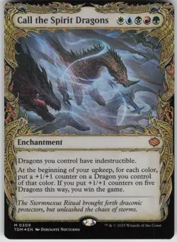 MTG TCG Call the Spirit Dragons (Showcase) M Tarkir: Dragonstorm 309 - Image 1