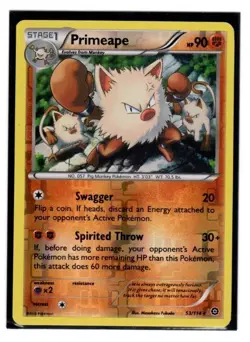 Primeape 53/114 XY - Steam Siege Reverse Holo Rare - Pokemon Card NM - Image 1