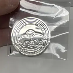 Pokemon Nintendo TCG Pikachu Embossed Commemorative Coin Silver Metal 1.5in 2021 - Image 2