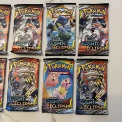 Pokemon Cosmic Eclipse Booster Packs x10 Full Art Set New Factory Sealed 820650805899 - Image 2