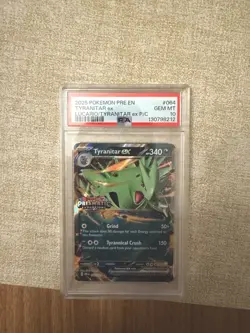 Pokemon Tyranitar ex 064/131 Sv: Prismatic Evolutions EX Holo Double Rare PSA 10 - Image 1