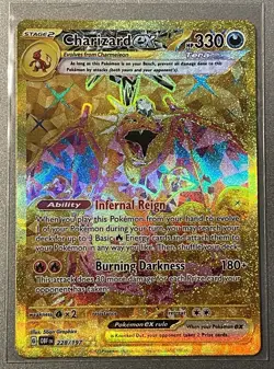 Charizard EX 228/197 Obsidian Flames Full Art Gold Hyper Rare Pokemon Card - Image 1
