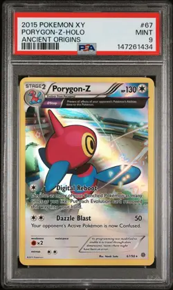 2015 POKEMON XY ANCIENT ORIGINS #67 PORYGON-Z-HOLO PSA 9 - Image 1