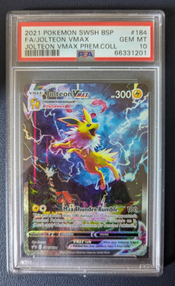 2021 POKEMON SWSH PREMIUM COLLECTION PROMO #184 FULL ART/JOLTEON VMAX PSA 10 - Image 1