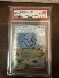 Mew ex Pokemon Paldean Fates 232 Special Illustration Rare SIR Bubble Mew PSA 10 - Image 2