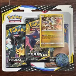 (403265) Pokemon Sun & Moon Team Up Ultra Necrozma 3-Pack Blister Factory Sealed - Image 1