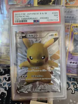 Pokemon Pikachu 15th Anniversary Japanese Full Art Promo 229/BW-P PSA 7 - Image 1