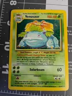1999 Base Set Pokemon TCG Venusaur Holo 15/102 NM - Image 1