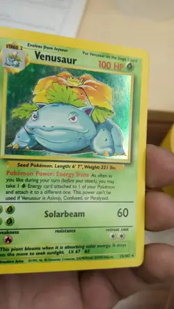 1999 Base Set Pokemon TCG Venusaur Holo 15/102 NM - Image 2