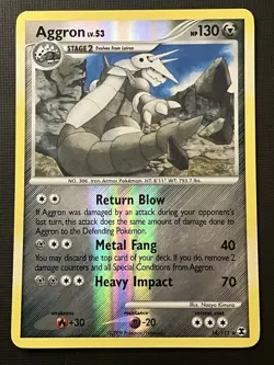 Aggron 14/111 Pokemon Platinum Rising Rivals 2009 Reverse Holo Rare LP - Image 1