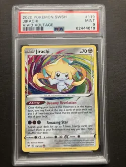 2020 Pokemon Sword & Shield Vivid Voltage Jirachi 119/185 PSA 9 MINT - Image 1