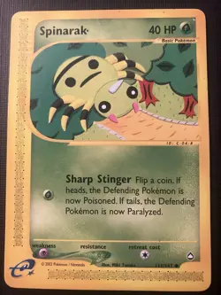 Spinarak 111/147 Pokemon Aquapolis 2003 Common MP - Image 1