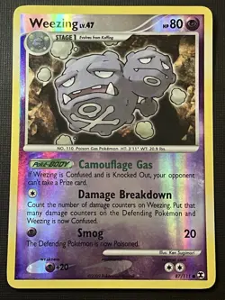 Weezing 87/111 Pokemon Platinum Rising Rivals 2009 Reverse Holo Uncommon LP - Image 1