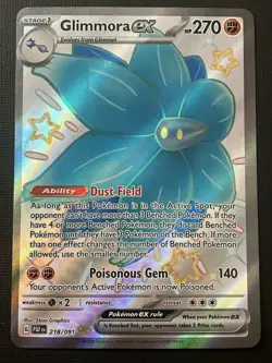 Glimmora Ex 218/091 Pokemon Scarlet & Violet Paldean Fates 2024 Holo Shiny NM - Image 1