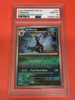 Umbreon PSA 10 Promo GameStop Exclusive Pokemon OBF Reverse Holo #130 - Image 1