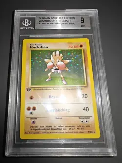 1999 Pokemon Base Set 1.Edition Nockchan BGS 9 Mint #7 Deutsch - Image 1