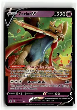 2021 Pokemon Sword & Shield - Celebrations Zacian V #16/025 - Image 1
