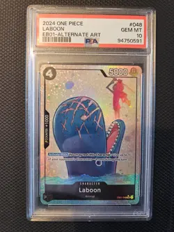PSA 10 One-Piece EB01-048 Laboon (048) (Alternate Art) SR Extra Booster - Image 1