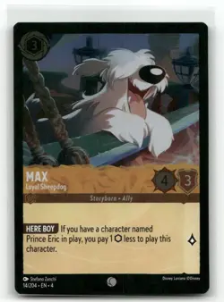 Max 14/204 Loyal Sheepdog Foil Ursula's Return Disney Lorcana TCG - Image 1