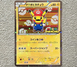 Mario Pikachu Holo 293/XY-P Promo Pokemon Card Japanese Vintage Rare LP - Image 1