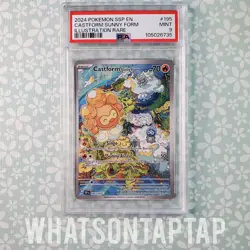 Pokemon Card Castform Sunny Form 195/191 Scarlet Violet Surging Sparks PSA 9 - Image 1