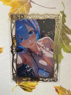 Rem - Re:Zero Goddess Story Waifu Metal Card Serial # 047/100 Double Sided LSP - Image 1