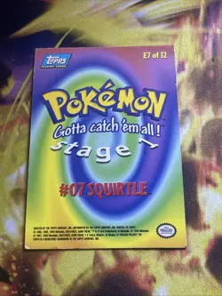 Pokemon Topps Squirtle Holo Foil 07 E7 Of 12 Blue Logo Trading Card Pokemon Mp - Image 2