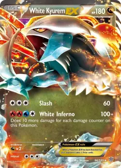 White Kyurem EX - 96/135 - Pokemon Plasma Storm Black & White Ultra Rare Card NM - Image 1