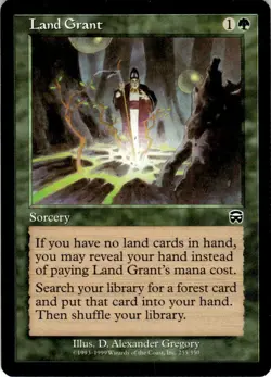 1999 Mercadian Masques Land Grant #255 Light Play - Image 1