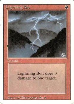 1994 Magic The Gathering Revised Edition Lightning Bolt Light Play - Image 1