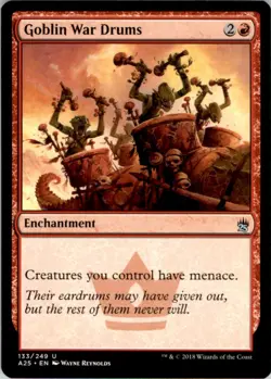 2018 Magic The Gathering Masters 25 Goblin War Drums #133 Light Play - Image 1