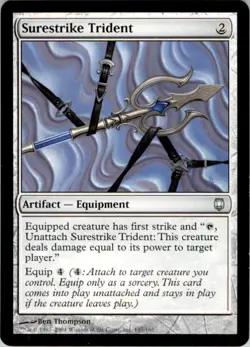 2004 Magic The Gathering Darksteel Surestrike Trident #147 Light Play - Image 1