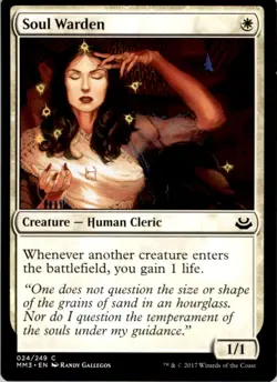 2017 Magic The Gathering Modern Masters 2017 Soul Warden #24 Light Play - Image 1