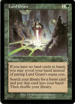 1999 Magic The Gathering Mercadian Masques Land Grant #255 Light Play - Image 1