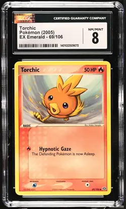 2005 EX Emerald Torchic #69/106 CGC 8 Graded Pokemon Card - Image 1