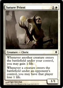 2011 Magic The Gathering New Phyrexia Suture Priest #25 Light Play - Image 1