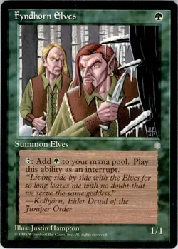 1995 Magic The Gathering Ice Age Fyndhorn Elves Light Play - Image 1