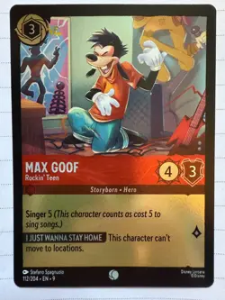 Disney Lorcana Fabled TCG Card Common Foil MAX GOOF - Rockin' Teen #112/204 - Image 1