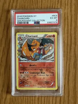 Pokemon XY Generations Radiant Collection Charizard Holo Card #RC5/RC32 PSA 6 - Image 1