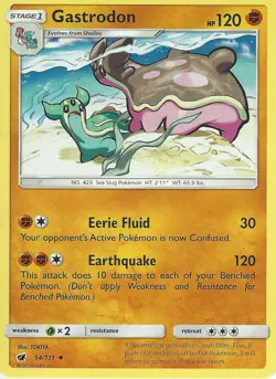 POKEMON CARD GASTRODON 54/111 NO 423 SEA SLUG POKEMON TCG CCG - Image 1