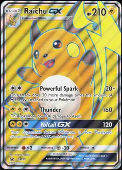 Sun & Moon Promo Raichu GX - SM90 Holo Promo Pokemon (Jumbo Card) LP - Image 1