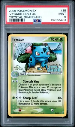 2006 POKEMON EX CRYSTAL GUARDIANS #35 IVYSAUR-REVERSE FOIL PSA 9 - Image 1