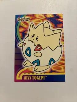 2001 Topps Pokemon Johto Series #175 Togepi- blue label NM - Image 1