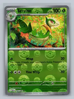 Servine (Poke Ball Pattern) 002/086 Common Black Bolt Pokemon Holo NM - Image 1