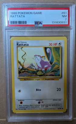 Graded PSA 7 1999 Pokemon Game Rattata #61 NM - Image 1