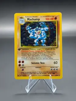1st Edition Machamp 8/102 Base Set Holo Rare Vintage 1999 Pokemon Card Free Ship - Image 1