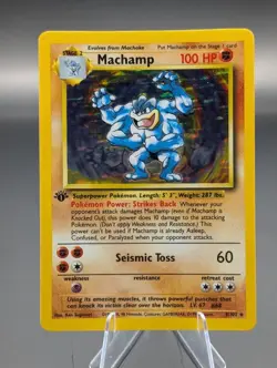 1st Edition Machamp 8/102 Base Set Holo Rare Vintage 1999 Pokemon Card Free Ship - Image 3