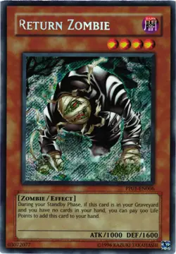 Yugioh Return Zombie PP01-EN006 Secret Rare Unlimited LP - Image 1